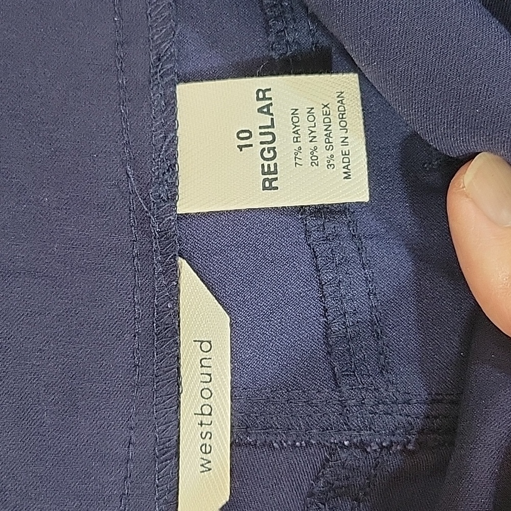 NWT Westbound Women's Navy Blue Classic Fit Pants Size 10R - Picture 6 of 7